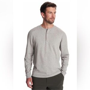 Vuori Lt Gray Austin 3 Button Henley Shirt